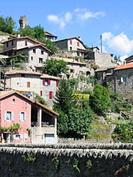 maison, village, jaujac, ardèche